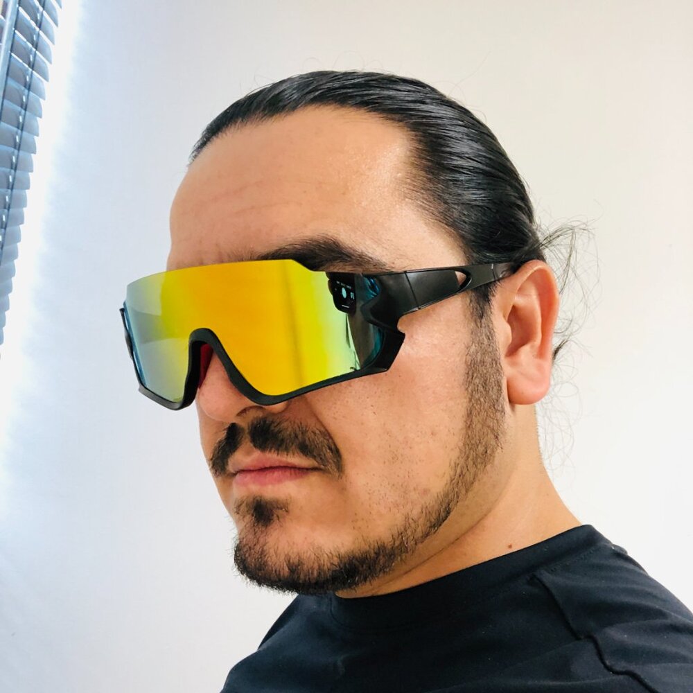 Men Sunglasses Sport Running Fishing Style‎ Oversized Wrap Around Shield Lentes